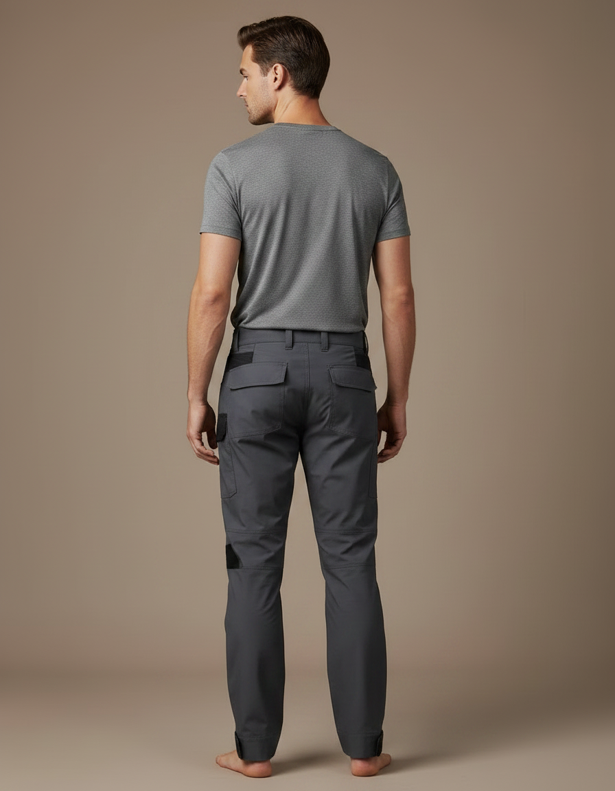 Pantalon Randonnée Gris Homme Cargo Tactique Multipoches - Polyester - vue 2
