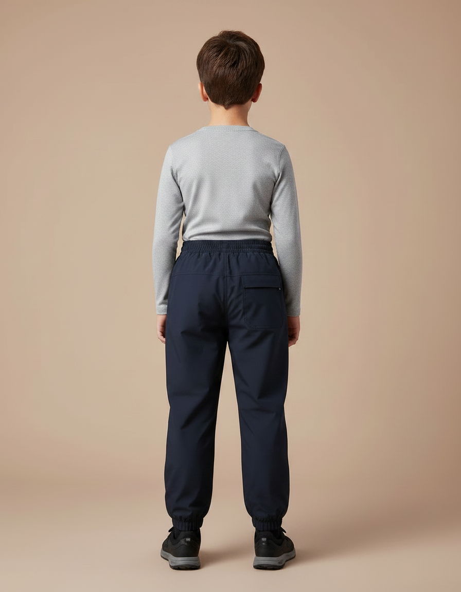 Pantalon Randonnée Enfant Marine Imperméable Confortable Doublé - Polyester - vue 2