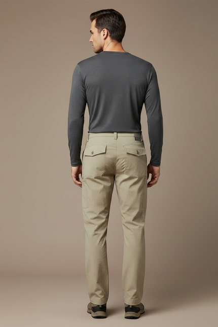 Pantalon Randonnée Beige Cargo Multi-Poches Léger Homme - Polyester - vue 2