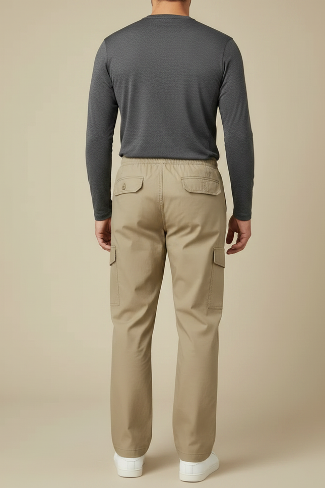 Pantalon Randonnée Kaki Droit Ample Décontracté Homme - Toile - vue 2