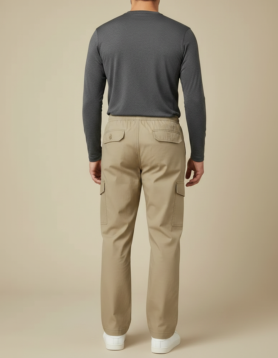 Pantalon Randonnée Kaki Droit Ample Décontracté Homme - Toile - vue 2