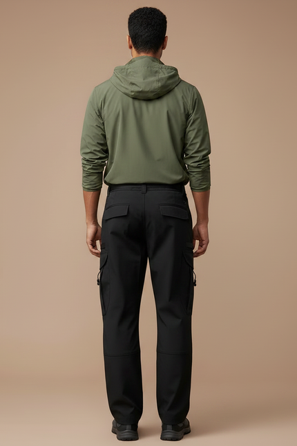 Pantalon Randonnée Noir Cargo Multi-Poches Homme Léger - Polyester - vue 2