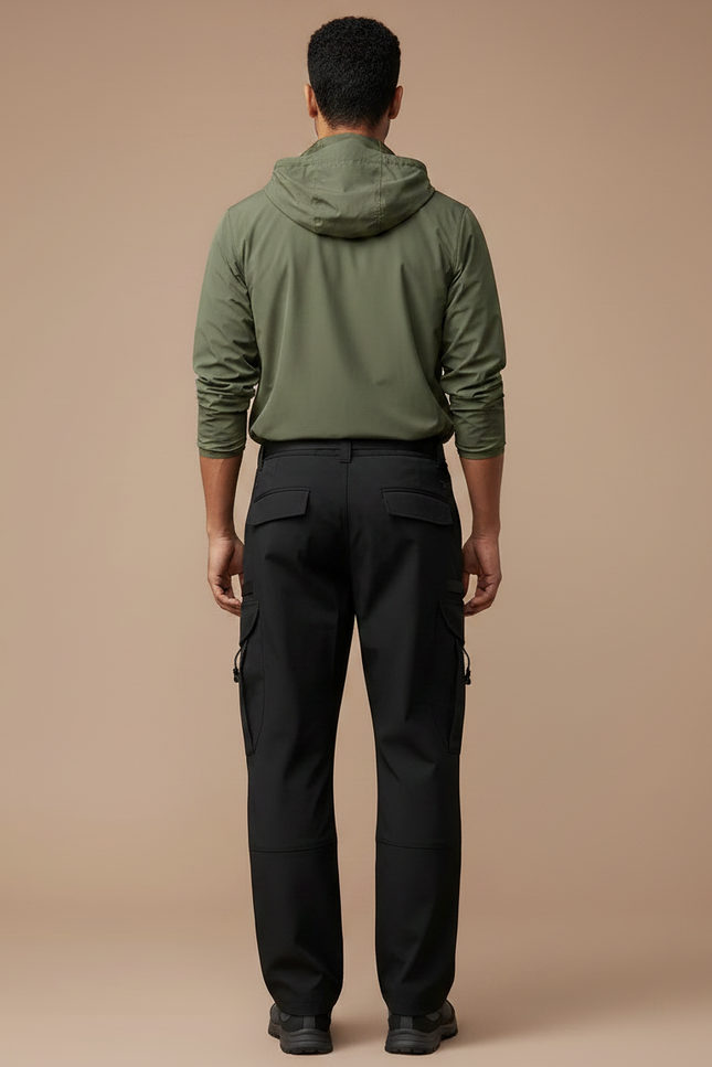 Pantalon Randonnée Noir Cargo Multi-Poches Homme Léger - Polyester - vue 2