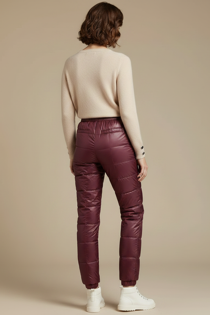 Pantalon Randonnée Matelassé Bordeaux Chaud Décontracté Femme - Polyester - vue 2