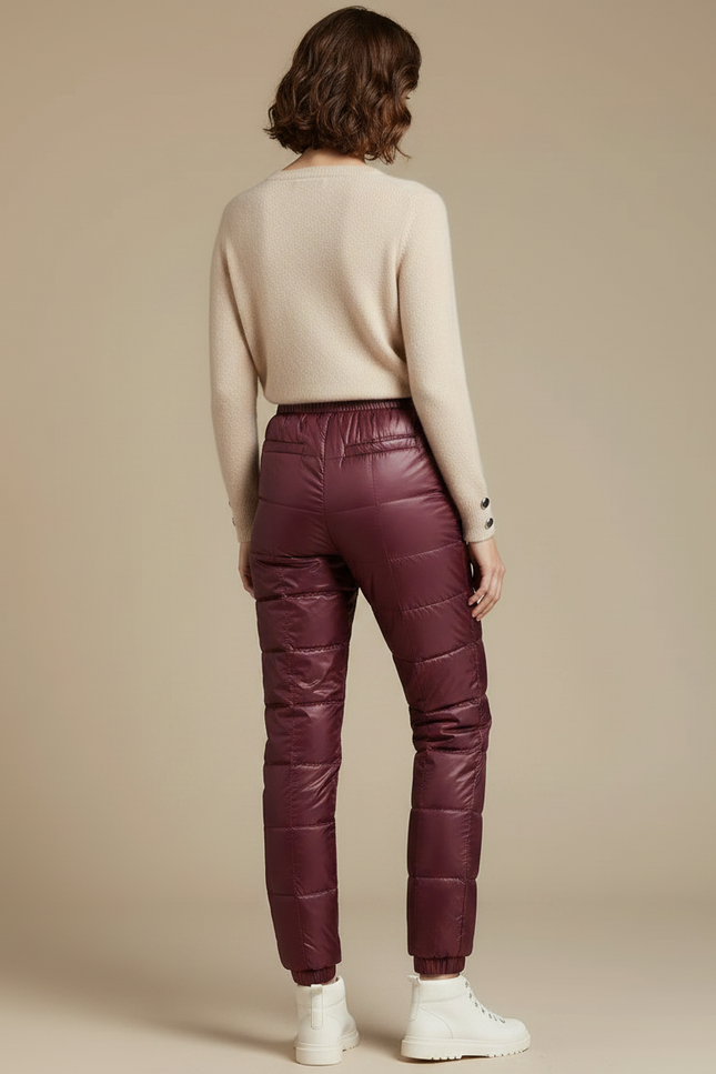 Pantalon Randonnée Matelassé Bordeaux Chaud Décontracté Femme - Polyester - vue 2