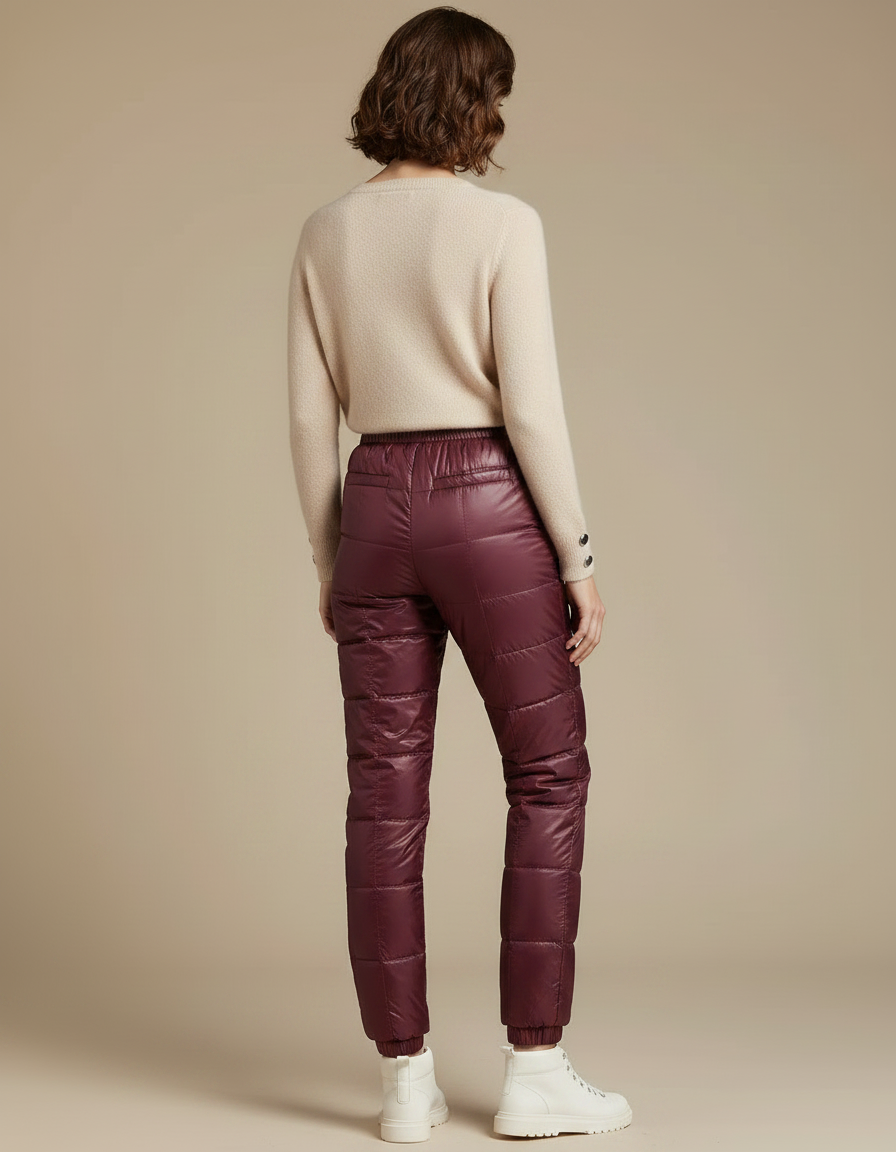 Pantalon Randonnée Matelassé Bordeaux Chaud Décontracté Femme - Polyester - vue 2