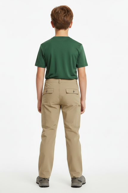 Pantalon Randonnée Beige Cargo Léger Enfant Polyvalent - Polyester - vue 2