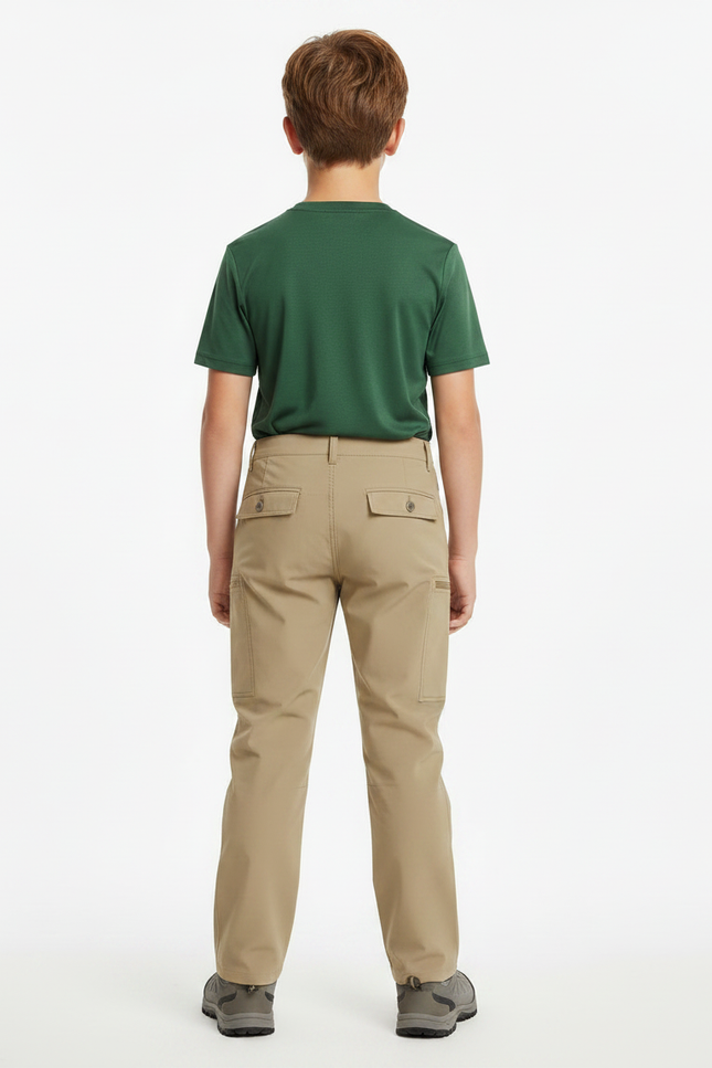 Pantalon Randonnée Beige Cargo Léger Enfant Polyvalent - Polyester - vue 2