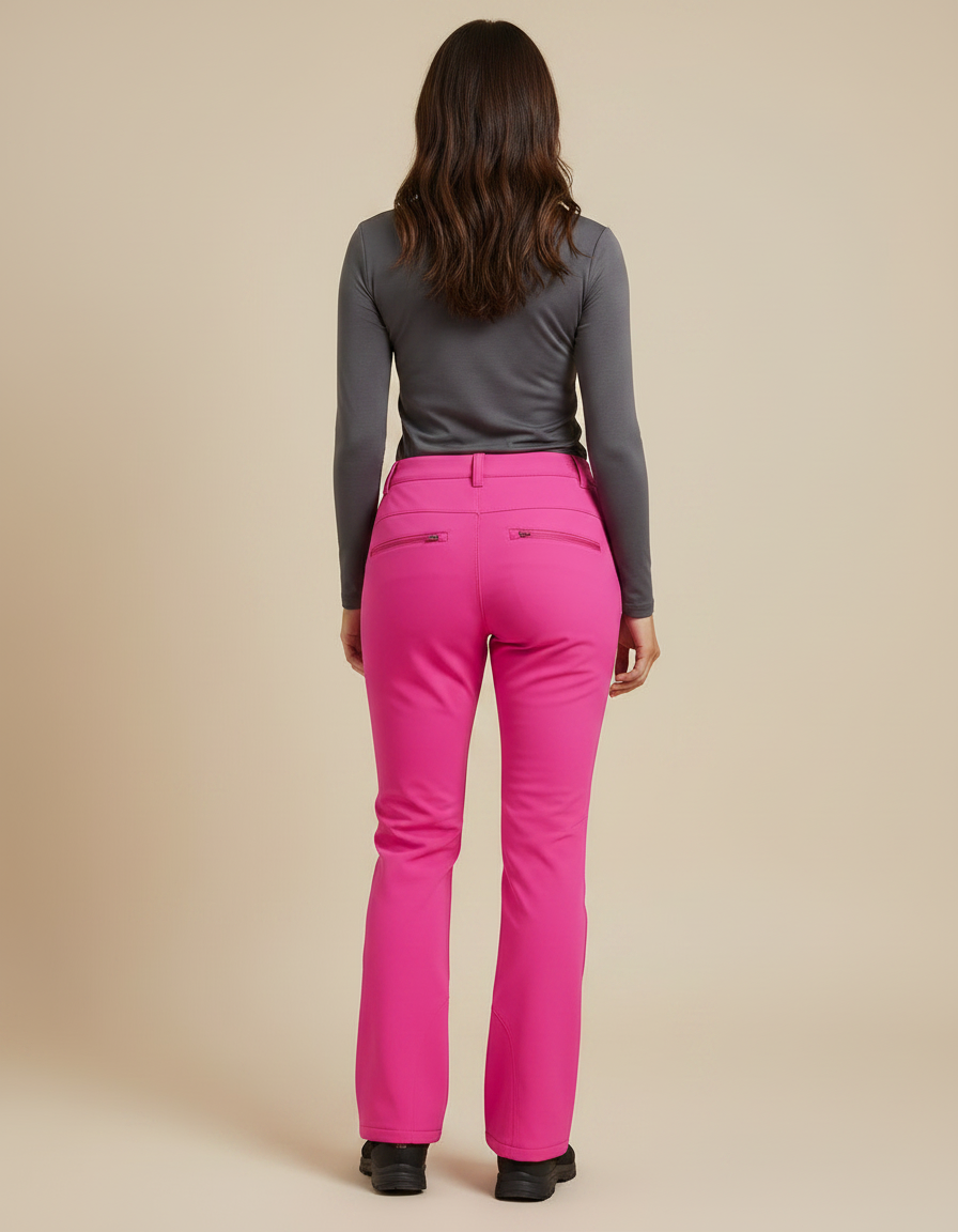 Pantalon Randonnée Fuchsia Doublé Polaire Coupe-vent Extensible Femme - Rose Polyester - vue 2