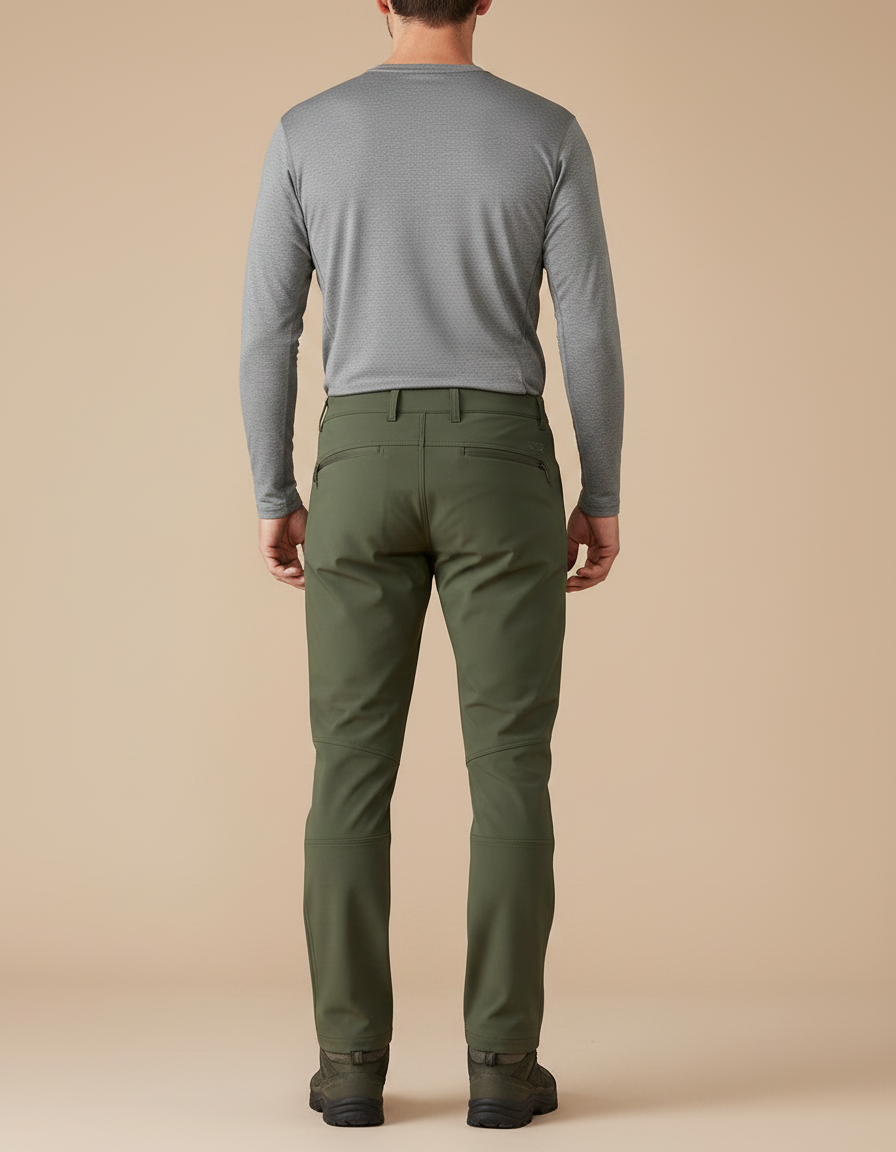 Pantalon Randonnée Homme Vert Kaki Softshell Chaud - Polyester - vue 2