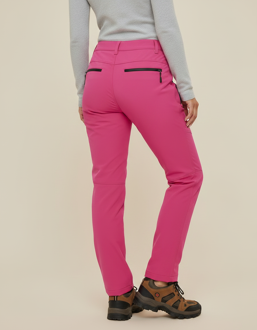 Pantalon Randonnée Fuchsia Doublé Polaire Imperméable Femme - Rose Polyester - vue 2