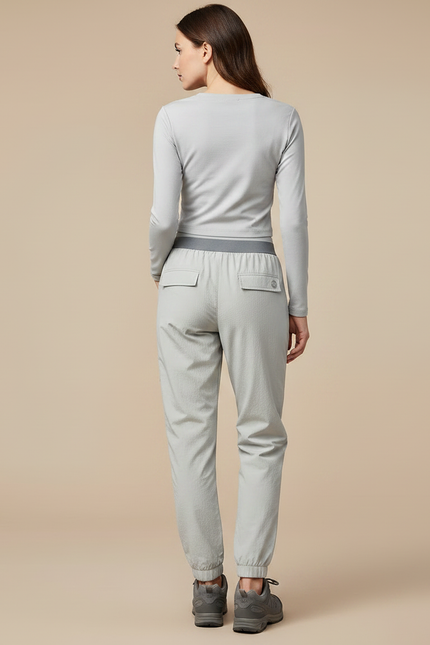Pantalon Randonnée Cargo Femme - Gris Polyester - vue 2
