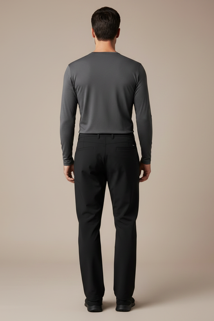Pantalon Randonnée Noir Coupe Droite Léger Homme - Polyester - vue 2