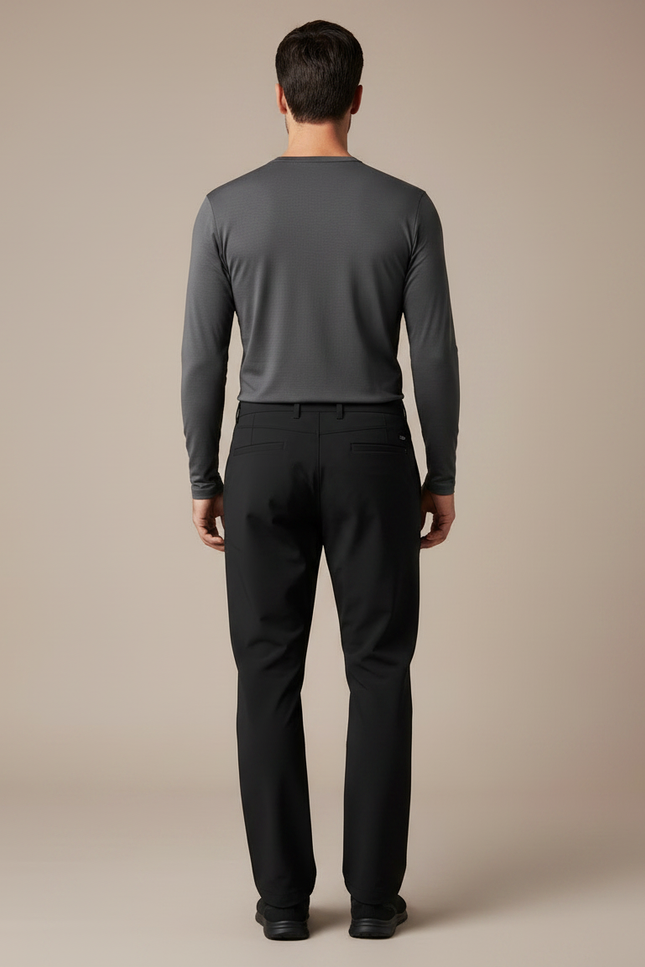 Pantalon Randonnée Noir Coupe Droite Léger Homme - Polyester - vue 2
