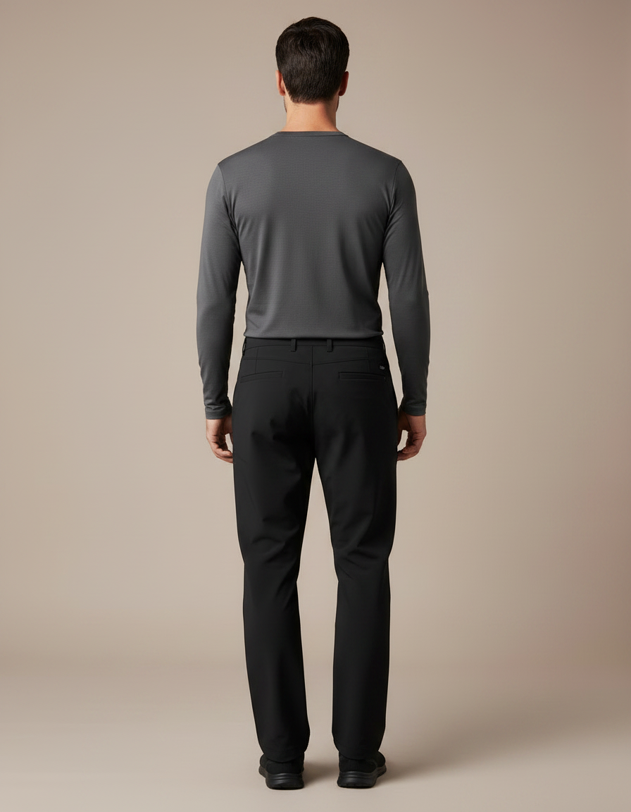 Pantalon Randonnée Noir Coupe Droite Léger Homme - Polyester - vue 2