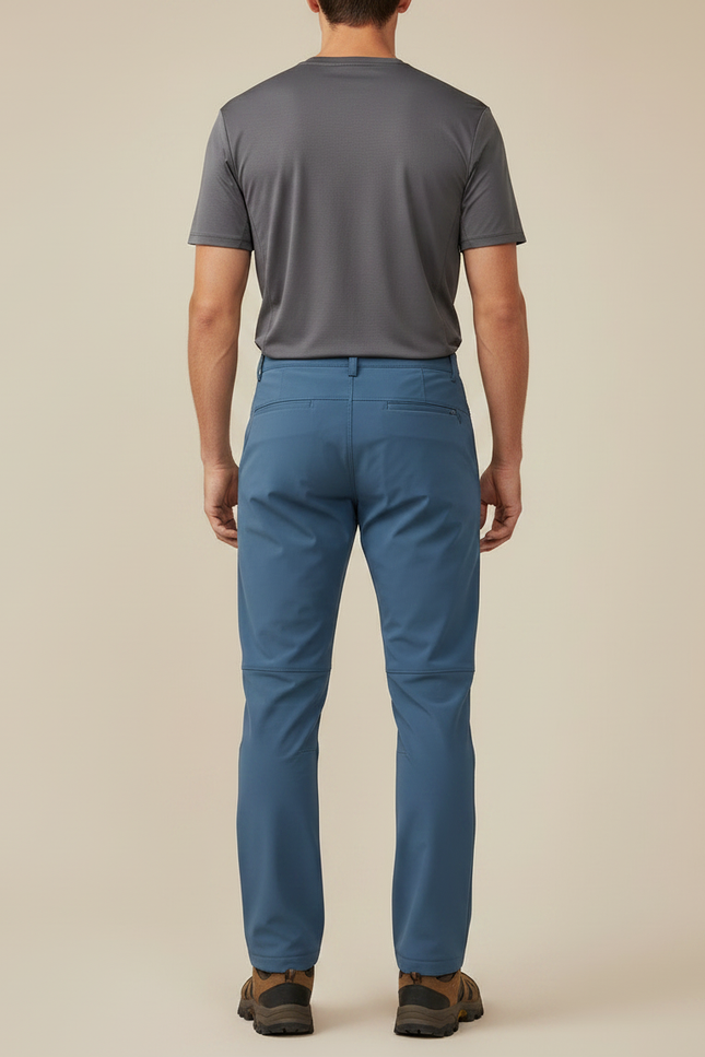 Pantalon Randonnée Bleu Marine Coupe Droite Zippé - Polyester - vue 2