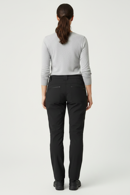 Pantalon Randonnée Noir Femme Droit Multipoches Robuste - Polyester - vue 2