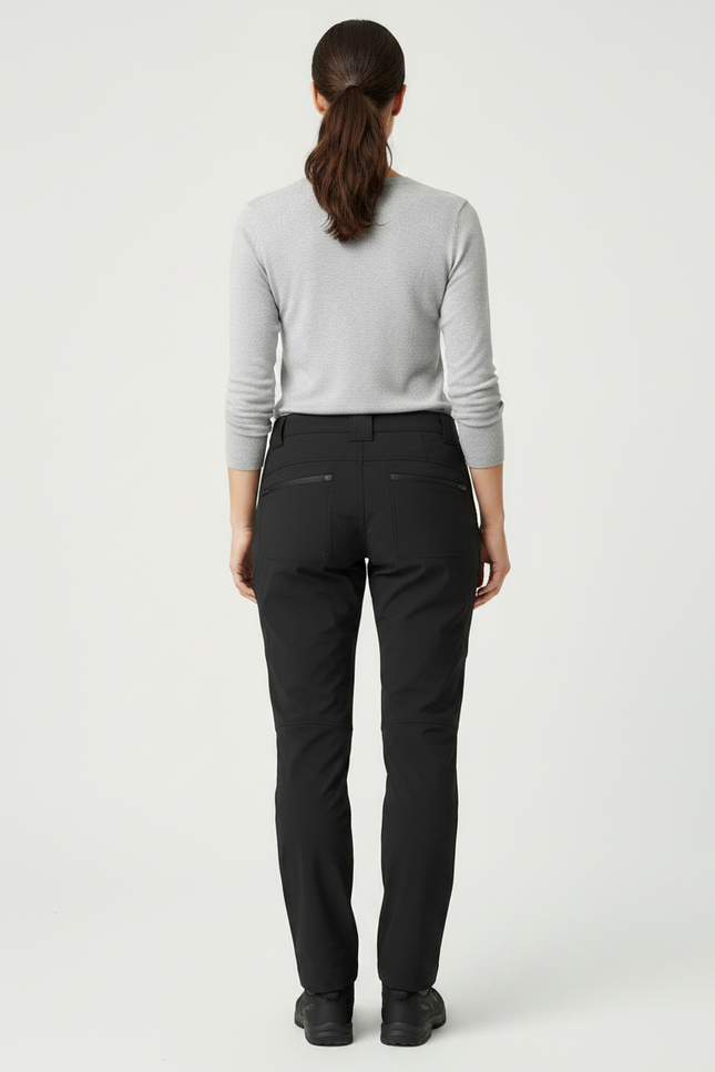 Pantalon Randonnée Noir Femme Droit Multipoches Robuste - Polyester - vue 2