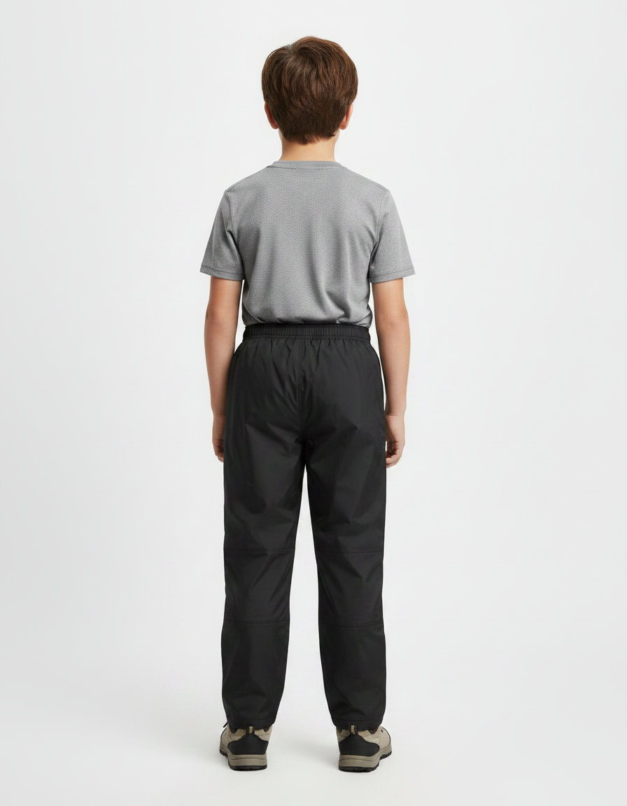 Pantalon Randonnée Noir Imperméable Léger Durable Enfant - Polyester - vue 2