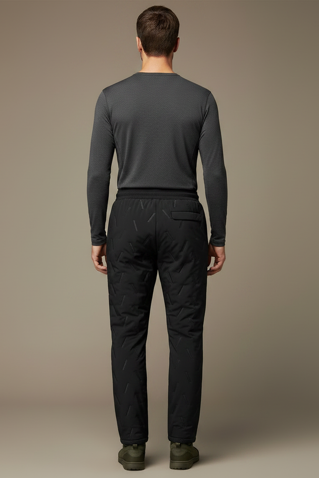 Pantalon Randonnée Matelassé Noir Motif Géométrique Hiver - Polyester - vue 2