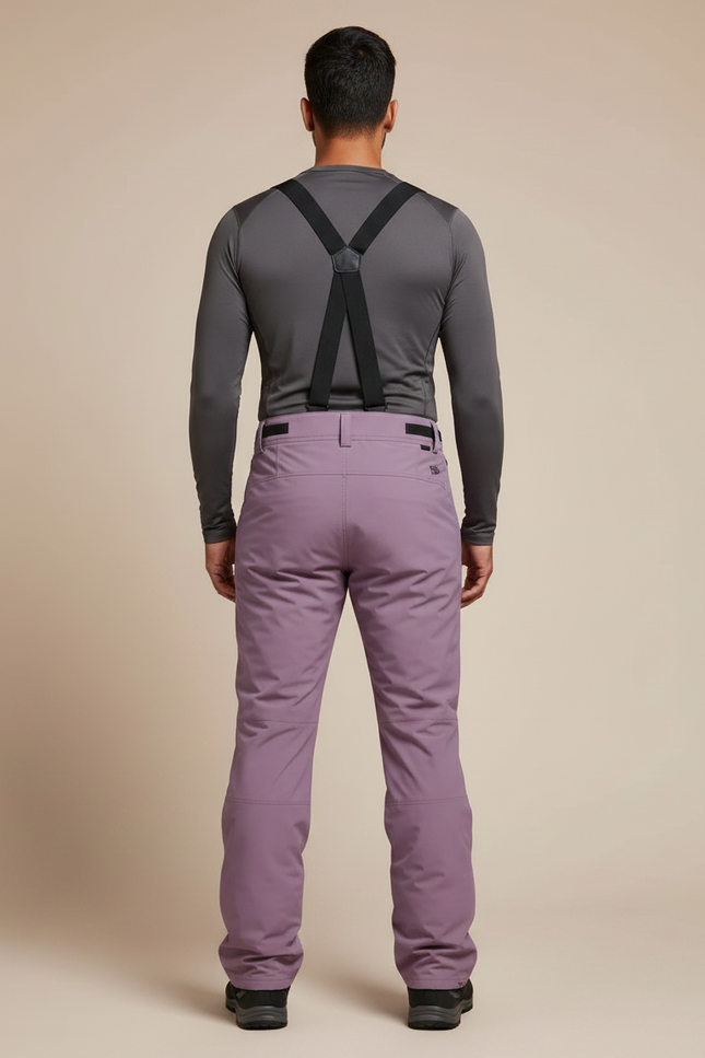 Pantalon Randonnée Violet Imperméable Bretelles Ski Homme - Polyester - vue 2
