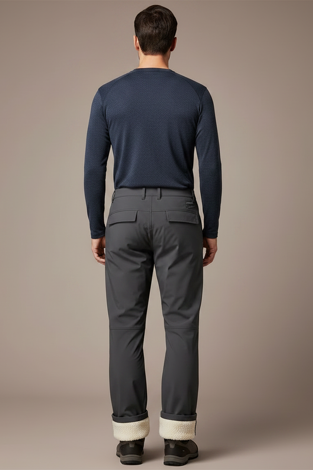 Pantalon Randonnée Homme Gris Doublé Polaire Chaud Hiver - Polyester - vue 2