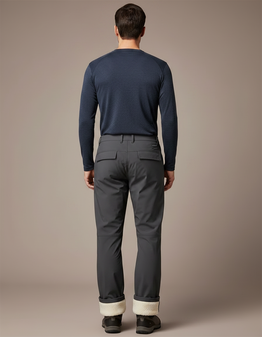 Pantalon Randonnée Homme Gris Doublé Polaire Chaud Hiver - Polyester - vue 2