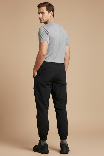 Pantalon Randonnée Noir Léger Jogger Zippé Homme - Polyester - vue 2