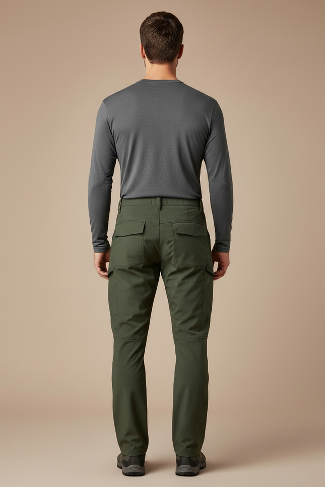 Pantalon Randonnée Vert Militaire Homme Cargo Tactique Imperméable - Polyester - vue 2