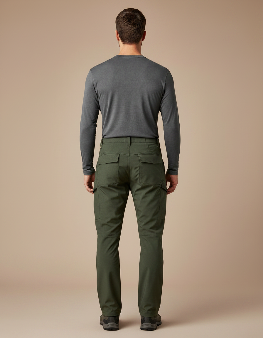 Pantalon Randonnée Vert Militaire Homme Cargo Tactique Imperméable - Polyester - vue 2