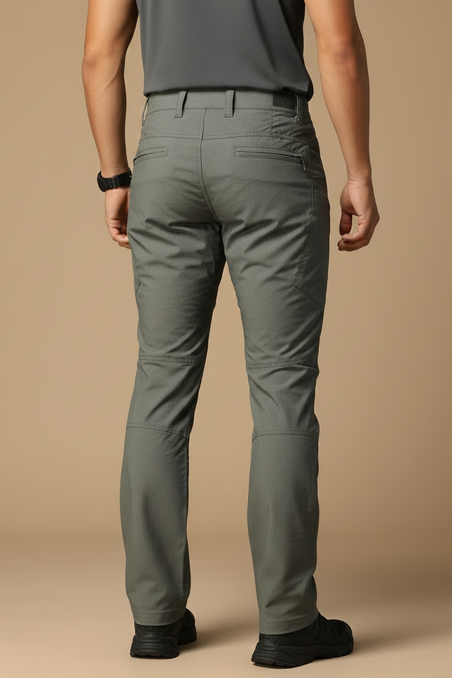 Pantalon Randonnée Homme Gris Cargo Tactique Multi-poches - Kaki Polyester - vue 2