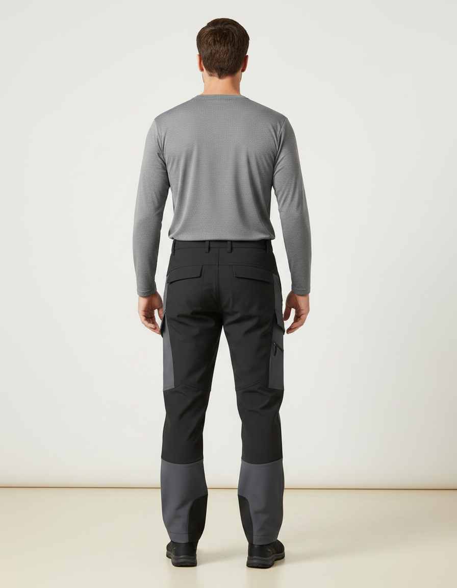 Pantalon Randonnée Homme Gris Noir Cargo Imperméable - Polyester - vue 2