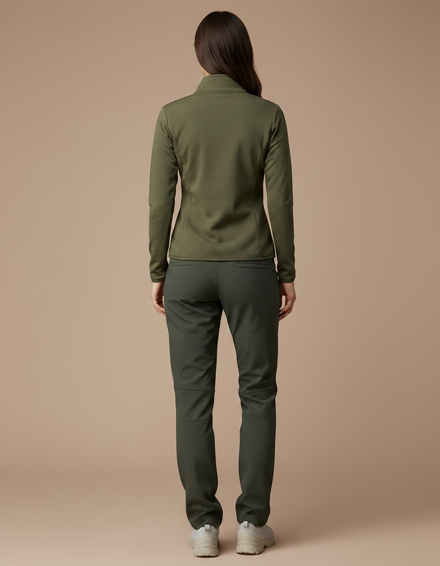 Pantalon Randonnée Femme Vert Doux Confortable Extensible - Polyester - vue 2