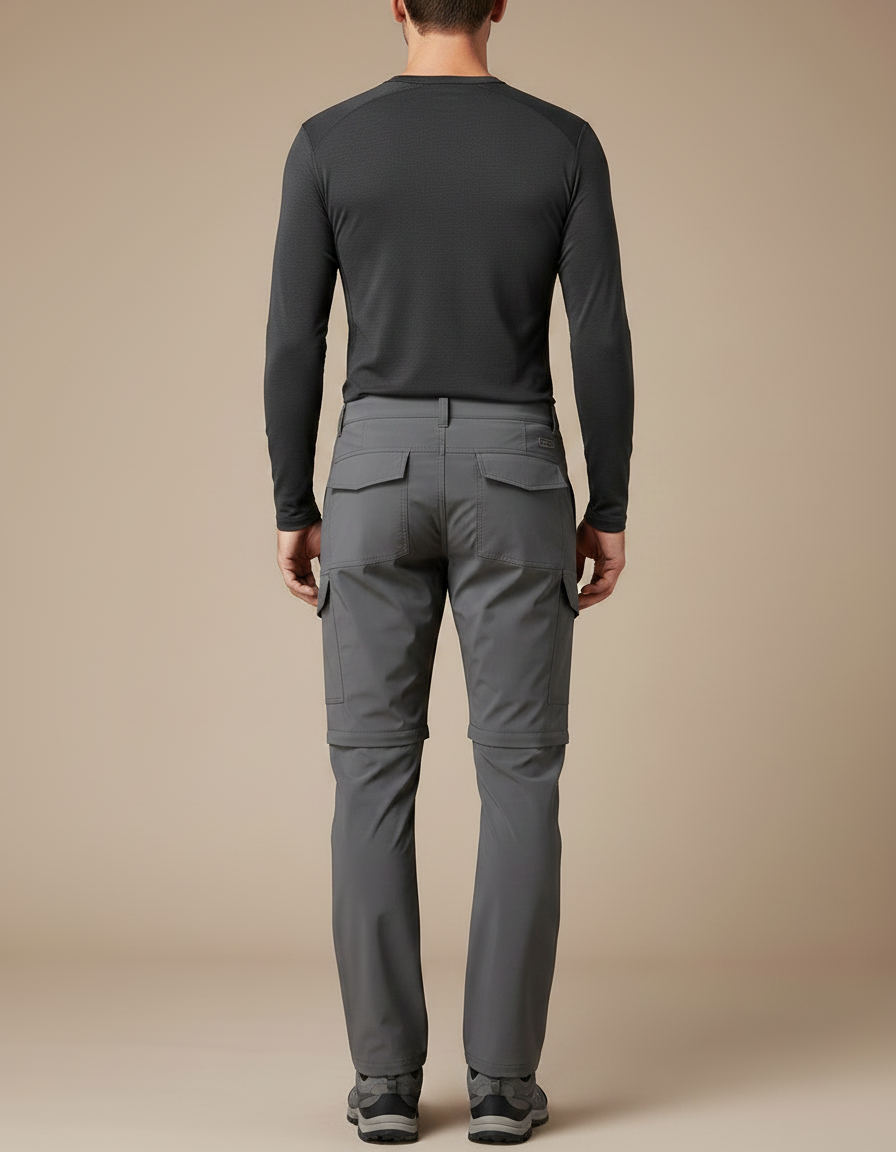 Pantalon Randonnée Gris Convertible Léger Stretch Multi-Poches - Polyester - vue 2