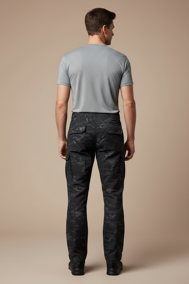 Pantalon Randonnée Camouflage Noir Tactique Cargo Homme - Polyester - vue 2