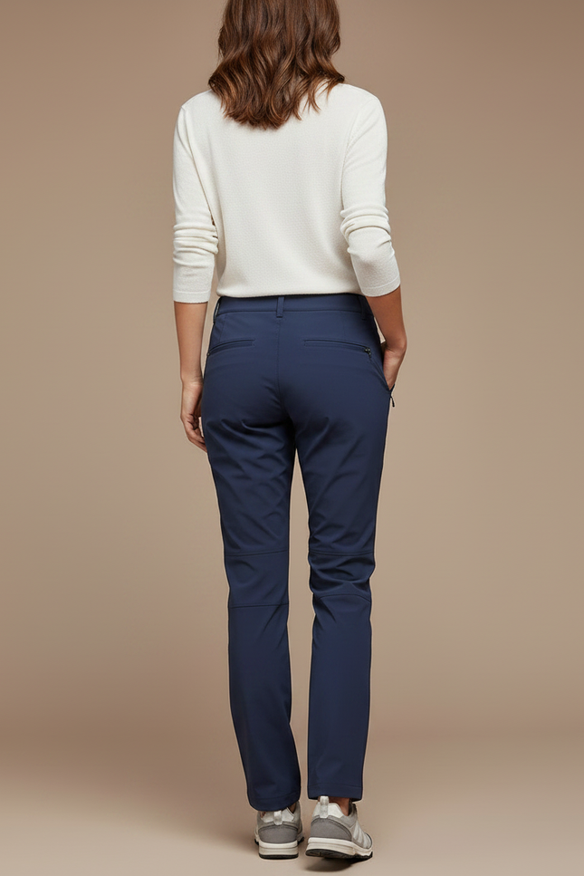 Pantalon Randonnée Femme Bleu Marine Droit Stretch - Polyester - vue 2