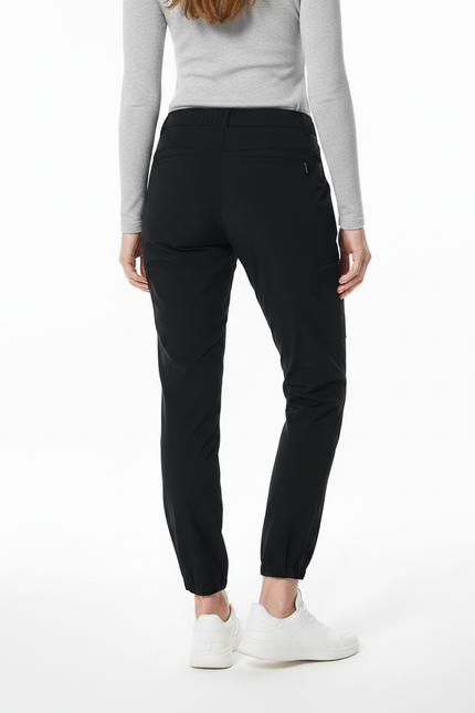 Pantalon Randonnée Noir Léger Cargo Élastiqué Femme - Polyester - vue 2
