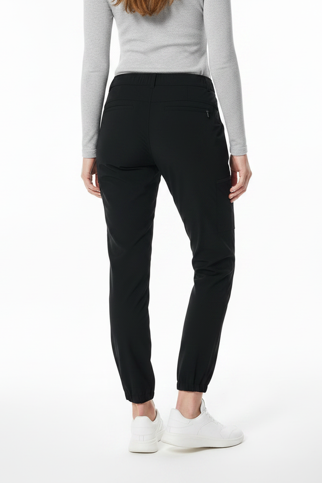 Pantalon Randonnée Noir Léger Cargo Élastiqué Femme - Polyester - vue 2
