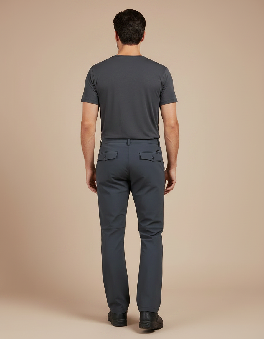 Pantalon Randonnée Gris Anthracite Coupe Droite Confortable - Polyester - vue 2