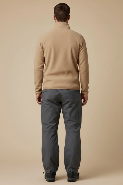 Pantalon Randonnée Gris Ample Imperméable Zippé Homme - Polyester - vue 2