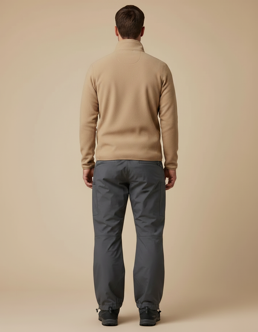 Pantalon Randonnée Gris Ample Imperméable Zippé Homme - Polyester - vue 2