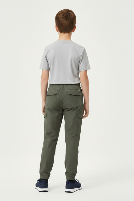 Pantalon Randonnée Kaki Enfant Léger Confortable Respirant - Polyester - vue 2