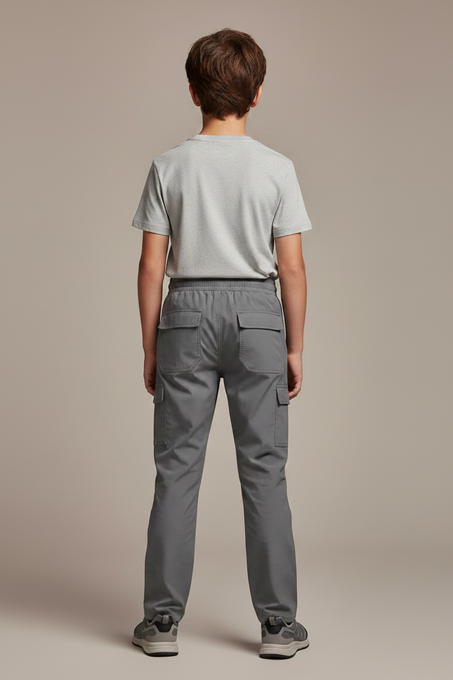 Pantalon Randonnée Gris Cargo Léger Enfant - Polyester - vue 2