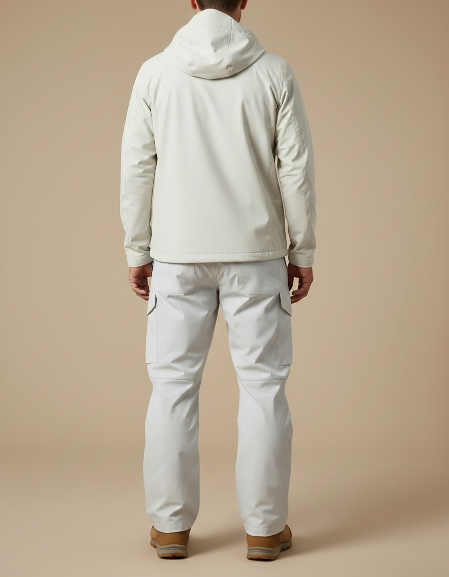 Pantalon Randonnée Gris Clair Cargo Imperméable Homme - Polyester - vue 2