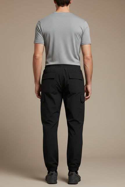Pantalon Randonnée Noir Cargo Léger Cordon Homme - Polyester - vue 2