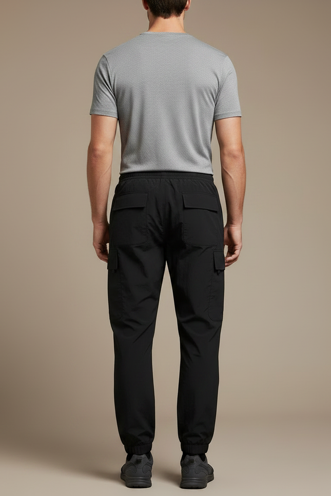Pantalon Randonnée Noir Cargo Léger Cordon Homme - Polyester - vue 2