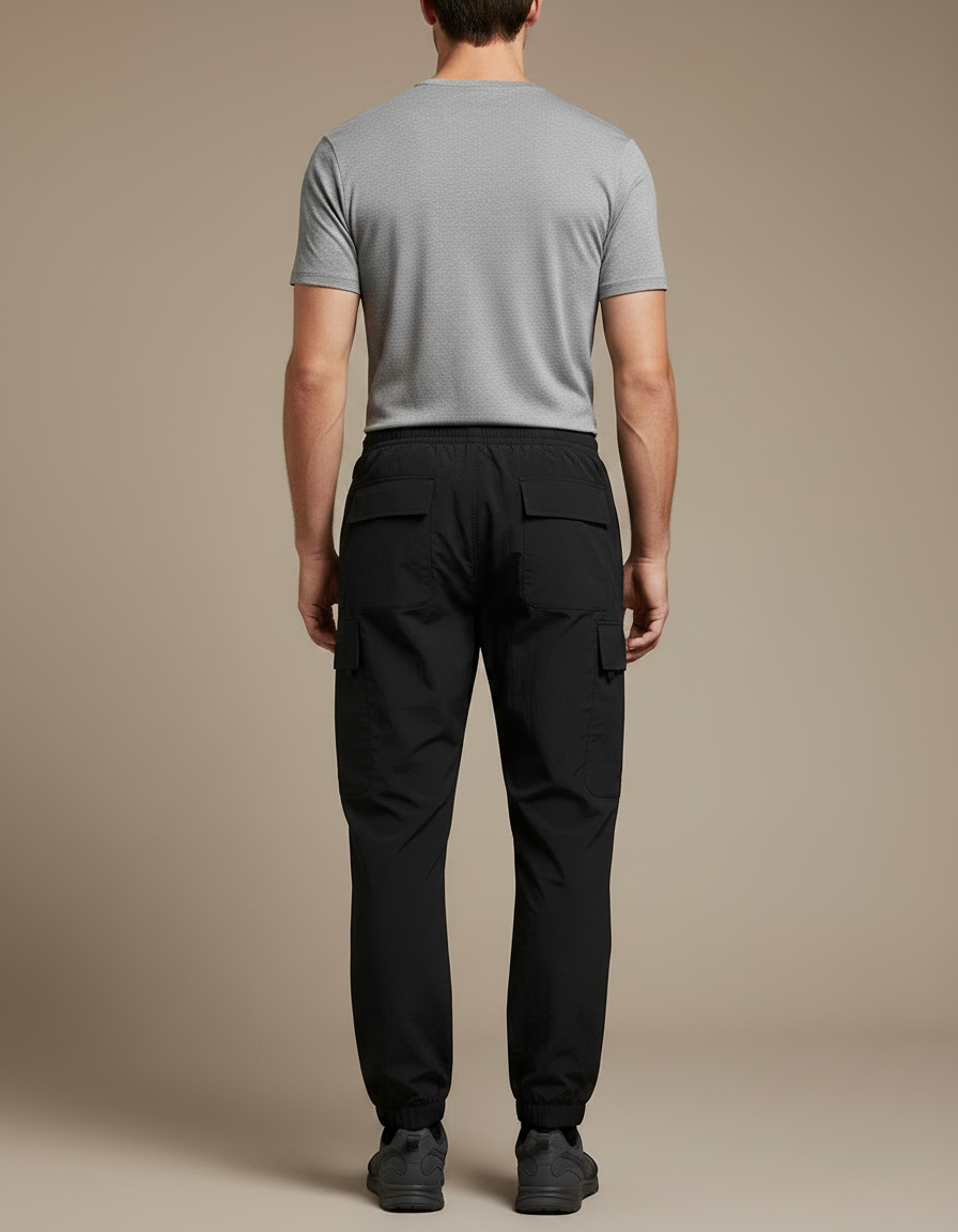Pantalon Randonnée Noir Cargo Léger Cordon Homme - Polyester - vue 2