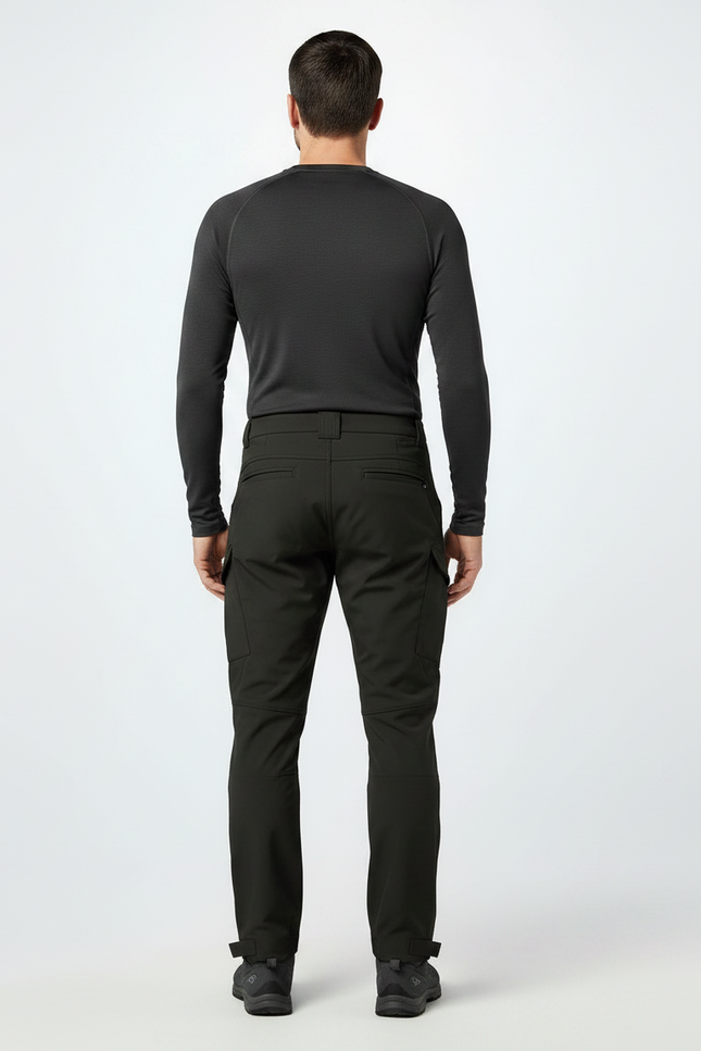 Pantalon Randonnée Noir Cargo Chaud Épais Homme - Polyester - vue 2