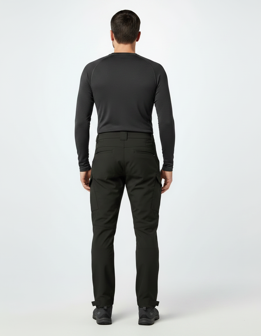 Pantalon Randonnée Noir Cargo Chaud Épais Homme - Polyester - vue 2