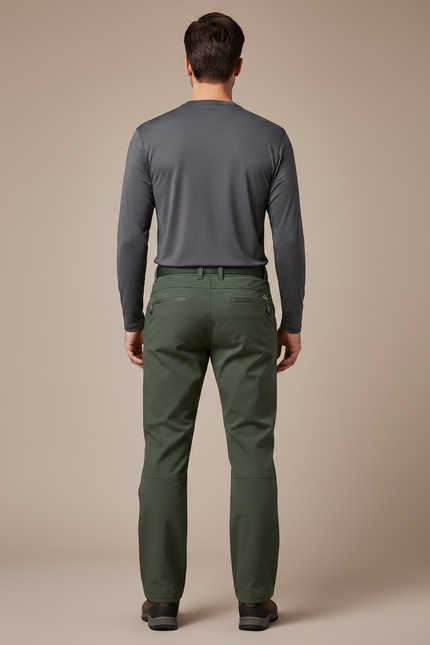 Pantalon Randonnée Vert Militaire Softshell Homme - Polyester - vue 2